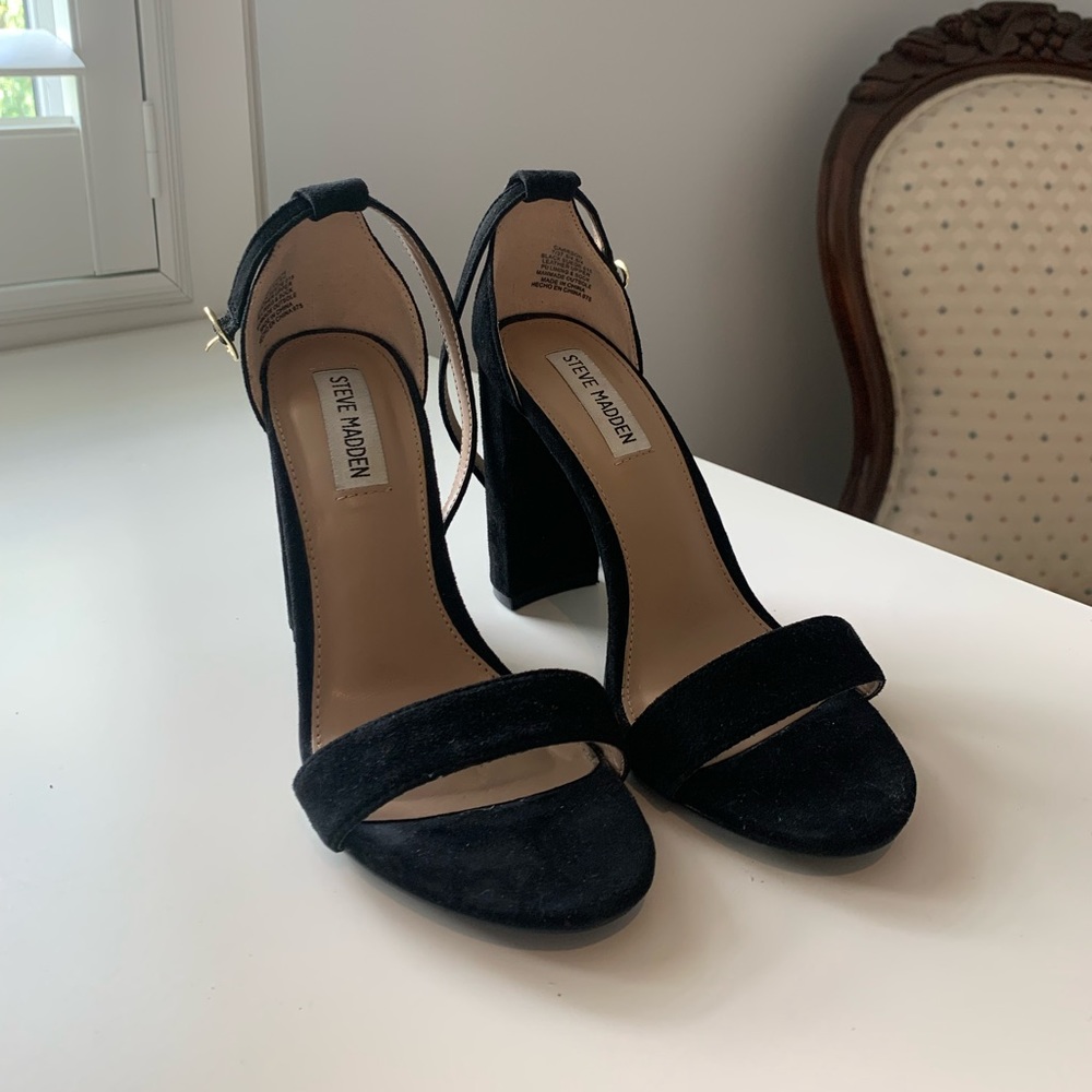 Steve Madden Carrson Black Suede 4 Inch Heels